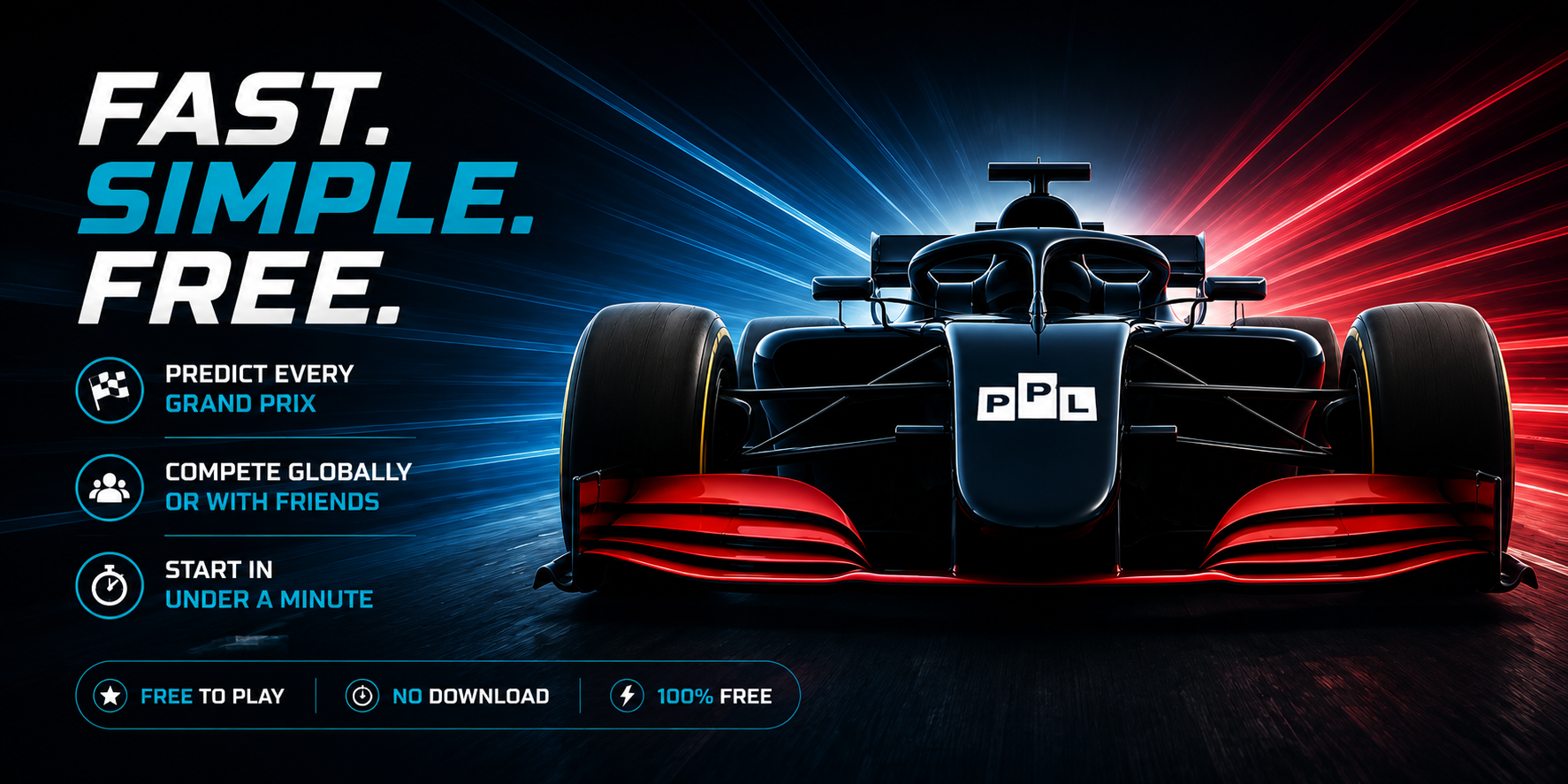 Fast, simple and free F1 predictions game